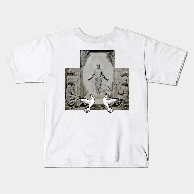 Jesus Christ is resurrected and under heaven seen by his apostles Kids T-Shirt by Marccelus